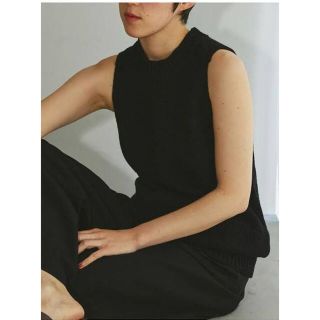 Sleeveless Cottonlinen Knit 黒