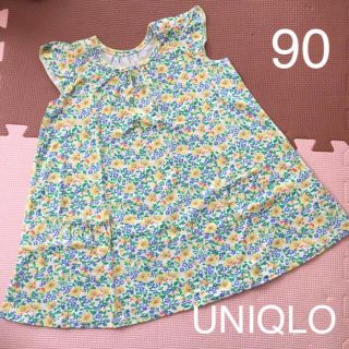 ユニクロ(UNIQLO)の未着用★UNIQLO★リバティワンピース 90(ワンピース)