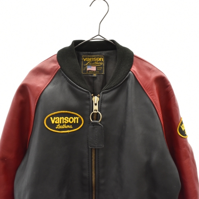 高品質国産】 VANSON - VANSON バンソン ロゴワッペン付ジップアップ