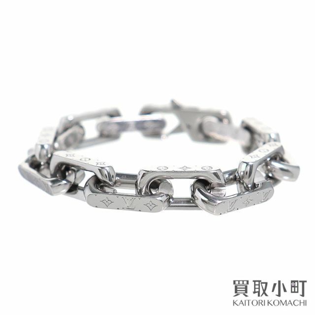 Louis Vuitton M62486 Monogram Chain Bracelet Metal Silver 19.5cm