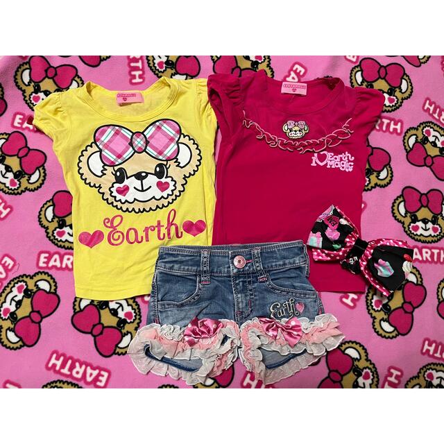 EARTHMAGIC(アースマジック)の🍉夏コーデセット4点🍉 キッズ/ベビー/マタニティのキッズ服女の子用(90cm~)(Tシャツ/カットソー)の商品写真