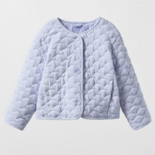 ザラ(ZARA)のテクスチャー　キルティング　ジャケット　ZARA ザラ  波柄　海　可愛い　上品(ダウンジャケット)