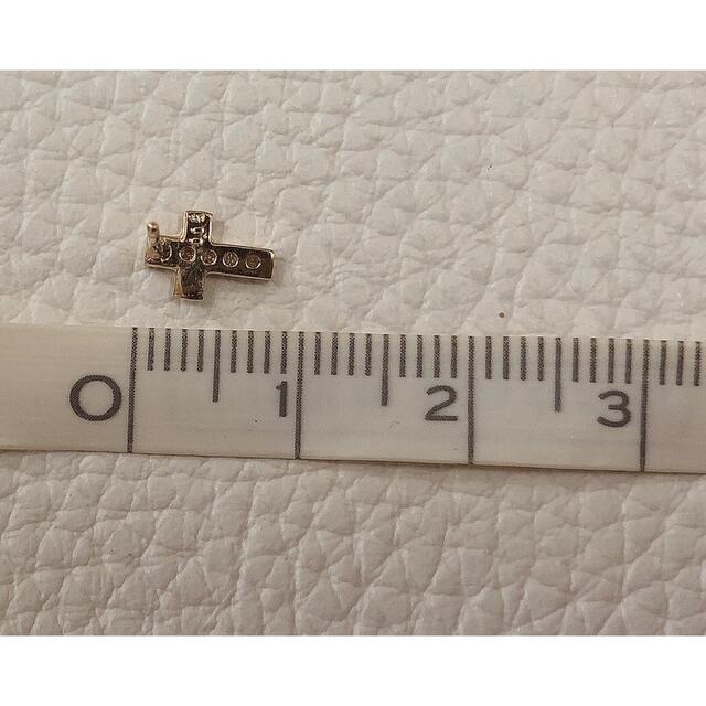 K18 18金　ゴールド　ダイヤモンドピアス　クロス　十字架　0.1ct 新品 2