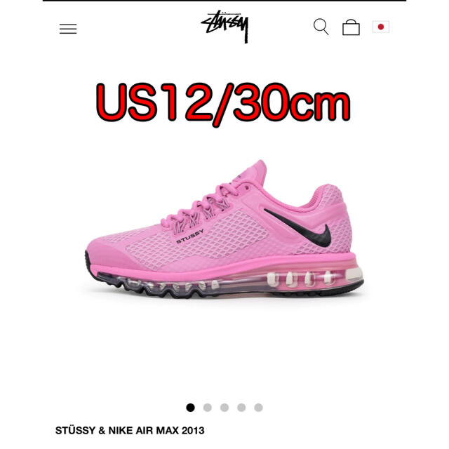 STÜSSY & NIKE AIR MAX 2013 ピンク US12 30cm