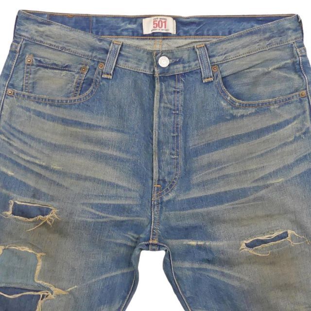 「アメリカ製」リーバイスLevis 501デニムパンツ 鬼ヒゲW34