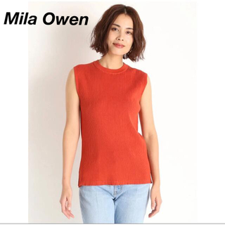 ミラオーウェン(Mila Owen)のミラオーウェン Mila Owen オーガニックノースリリブニットトップス(タンクトップ)