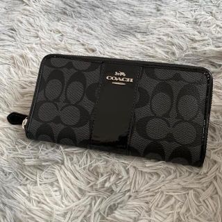 コーチ(COACH)のCOACH/長財布/ユニセックス/PVC/黒/ラウンドファスナー /F35443(長財布)