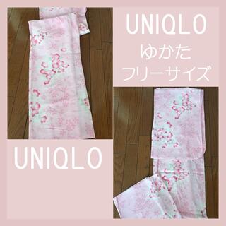ユニクロ　ピンクの浴衣