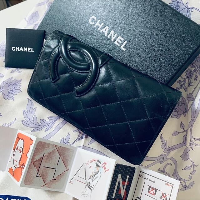 【CHANEL】シャネル カンボンライン　長財布　マトラッセ