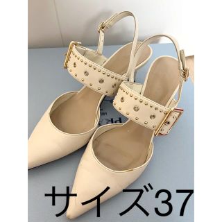 チャールズアンドキース(Charles and Keith)の即購入可 チャールズアンドキース スタッズ バッグ ヒール パンプス 37(ハイヒール/パンプス)