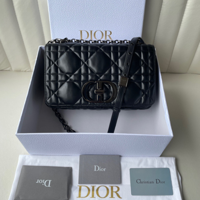 数量は多い 新品未使用 - Dior DIOR 黒いシルバー金具 カロ ミディアム