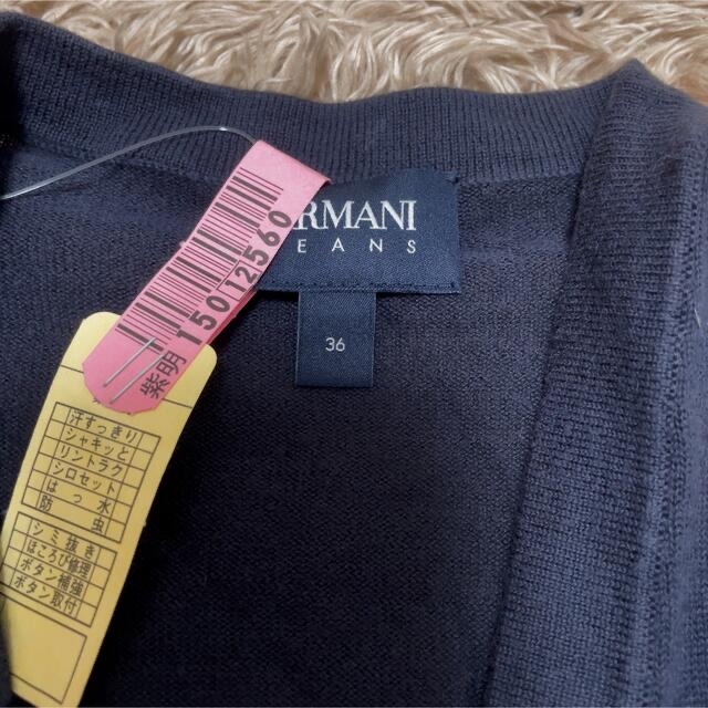 ARMANI JEANS(アルマーニジーンズ)のARMANI JEANSアルマーニジーンズ★カーディガン　羽織り　ネイビー レディースのトップス(カーディガン)の商品写真