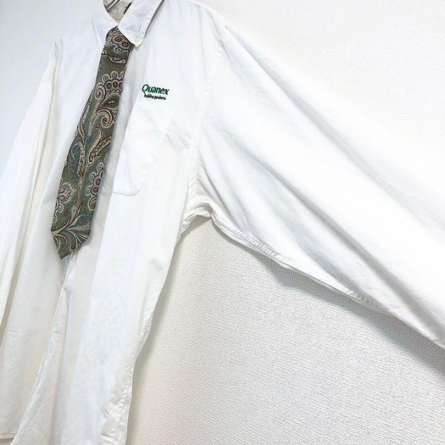 全国無料定番 《企業ロゴ》ワークシャツ 長袖シャツ XL☆ホワイト 白