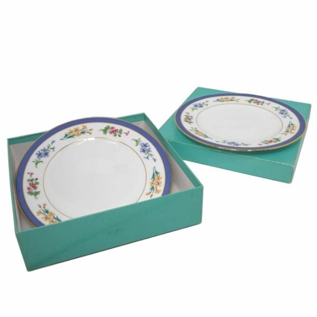 Tiffany & Co.(ティファニー)の【中古】ティファニー 花柄 皿 食器 デザート ペア 2個セット　美品 インテリア/住まい/日用品のキッチン/食器(食器)の商品写真