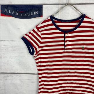 ラルフローレン(Ralph Lauren)のラルフローレン　ポロラルフローレン　半袖　リンガーポロシャツ　ボーダー　刺繍ロゴ(ポロシャツ)