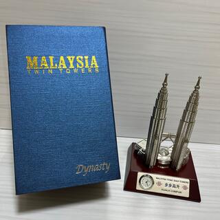 マレーシア ツインタワー 模型 時計 付き