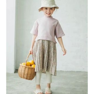 プティマイン(petit main)の新品　ワンピース　90 ペアマノン　プリーツ　フラワー　ZARA 　ピンク(ワンピース)