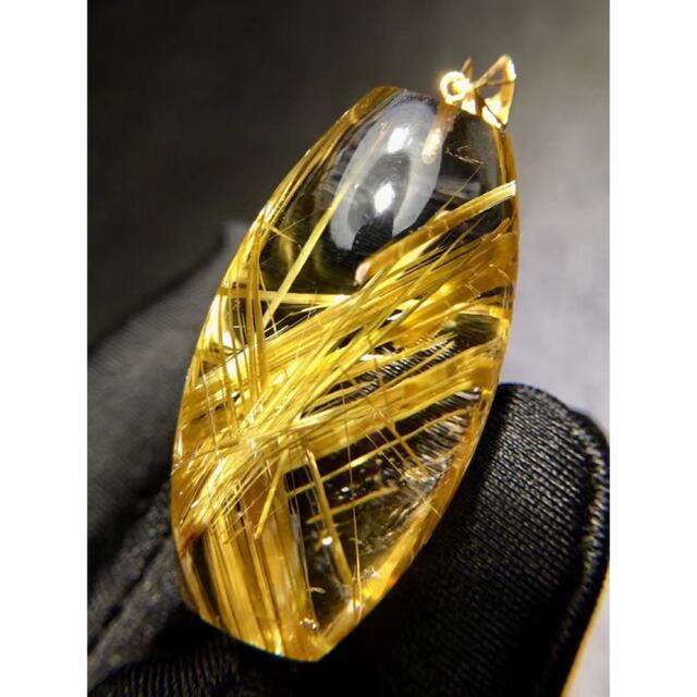 ⭐︎【天然】タイチンルチルクオーツ ペンダントトップ k18 1.5g