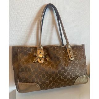 グッチ(Gucci)のグッチ　プリンシー　トートバッグ　ゴールド　ブロンズ(トートバッグ)