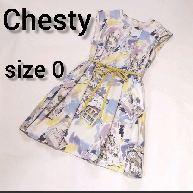 Chesty(チェスティ)のチェスティ　chesty パリ柄ワンピース レディースのワンピース(ひざ丈ワンピース)の商品写真