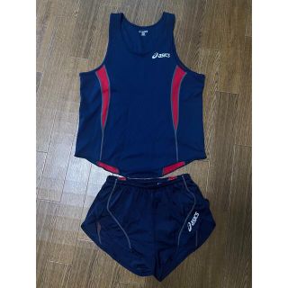 アシックス(asics)のアシックス　メンズ　Sサイズ　ネイビー　ランニングウェア&パンツ／インナー付き(ウェア)