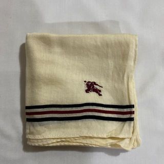 バーバリー(BURBERRY)のバーバリー　ハンカチ　中古品　クリームイエロー　ホース刺繍　#2089(ハンカチ)