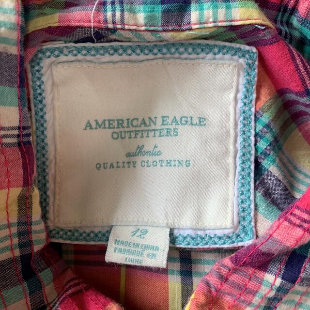American Eagle(アメリカンイーグル)のアメリカンイーグル　古着　ビンテージ　used チェックシャツ　アメリカ古着 レディースのトップス(シャツ/ブラウス(半袖/袖なし))の商品写真