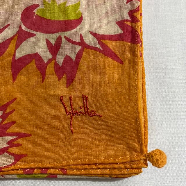 Sybilla(シビラ)のシビラ　ハンカチ　中古品　オレンジ　#2091 レディースのファッション小物(ハンカチ)の商品写真