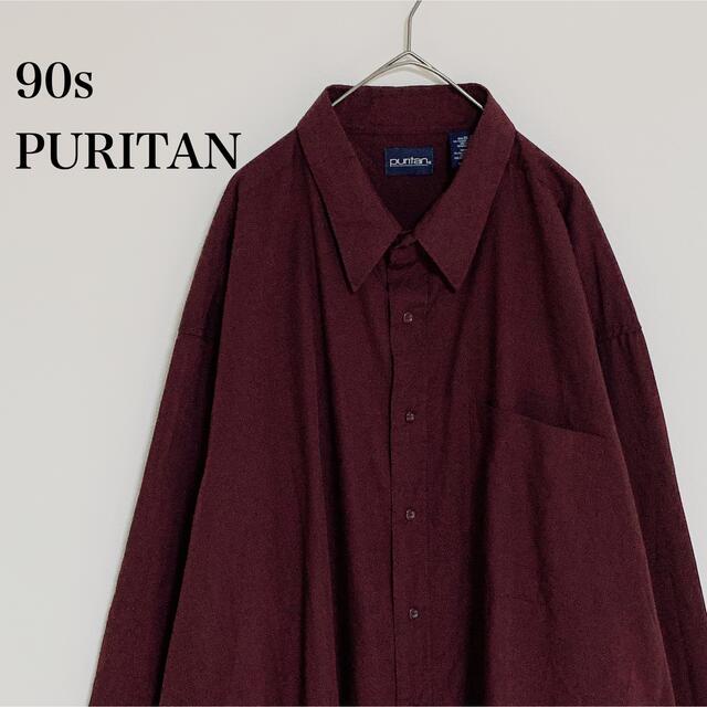 90s PURITAN 無地 L/S shirt 2XL - シャツ
