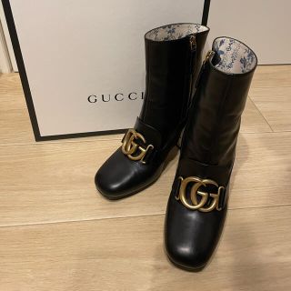 グッチ(Gucci)のGUCCI レザー GGマーモント ブーツ(ブーツ)