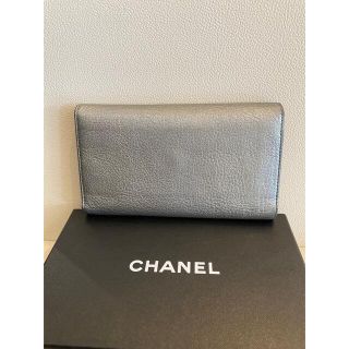 鑑定済 CHANEL 美品♡ ココマーク 三つ折り 長財布 シルバー