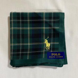 ポロラルフローレン(POLO RALPH LAUREN)のラルフローレン　ハンカチ　未使用品　グリーン　ポニー刺繍　#2104(ハンカチ/ポケットチーフ)