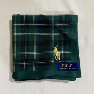 ポロラルフローレン(POLO RALPH LAUREN)のラルフローレン　ハンカチ　未使用品　グリーン　ポニー刺繍　#2104(ハンカチ/ポケットチーフ)