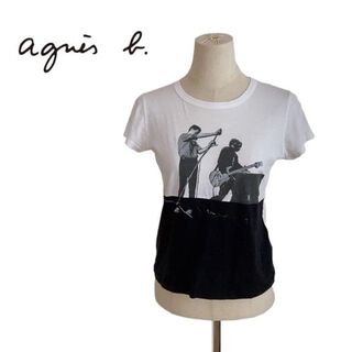 アニエスベー(agnes b.)のagnes b アニエスベー　Tシャツ 半袖　白　黒　モノクロ　レディース(Tシャツ(半袖/袖なし))