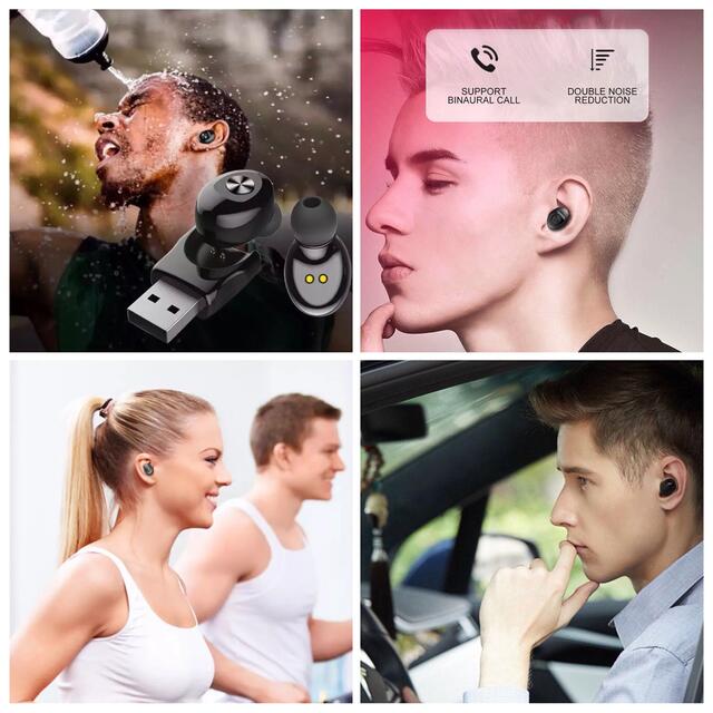 Bluetooth　イヤホン　ワイヤレスイヤホン 耳掛け型　イヤホンマイク 片耳 スマホ/家電/カメラのオーディオ機器(ヘッドフォン/イヤフォン)の商品写真