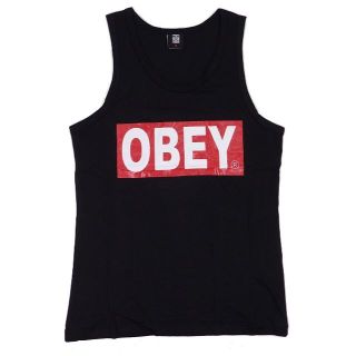 オベイ(OBEY)のOBEY オベイ ブランドロゴ タンクトップ ブラック L(タンクトップ)