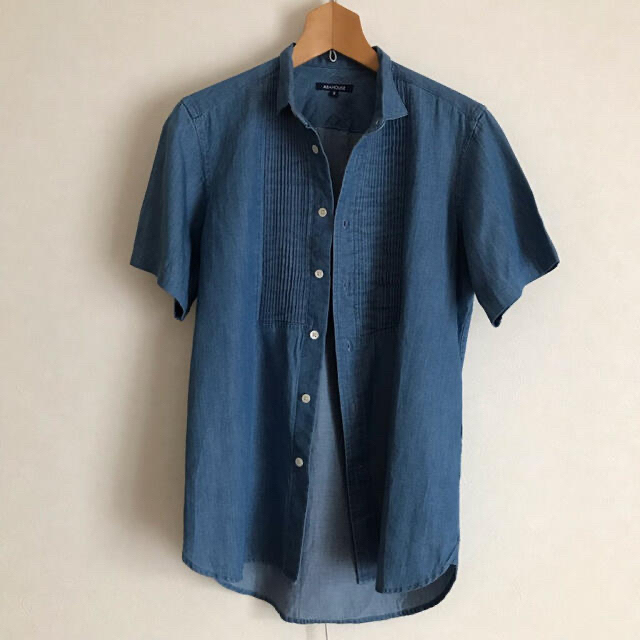 ABAHOUSE(アバハウス)のABAHOUSE　ドレスシャツ　半袖シャツ　プリーツ　シャンブレーシャツ メンズのトップス(シャツ)の商品写真