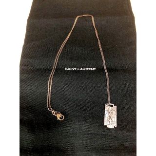 イブサンローラン シルバーネックレス SAINT LAURENT ロゴ入り