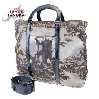 プラダ(PRADA)のプラダ テスート プリント トートバッグ ハンドバッグ 305080(トートバッグ)