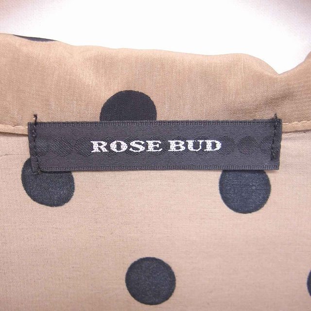 ROSE BUD(ローズバッド)のローズバッド ワンピース ひざ丈 水玉 ドット 薄手 七分袖 F 茶 黒 レディースのワンピース(ひざ丈ワンピース)の商品写真