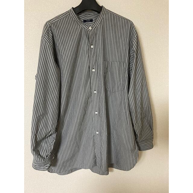 yleve 22ss バンドカラー シャツ ストライプ 【お買い得
