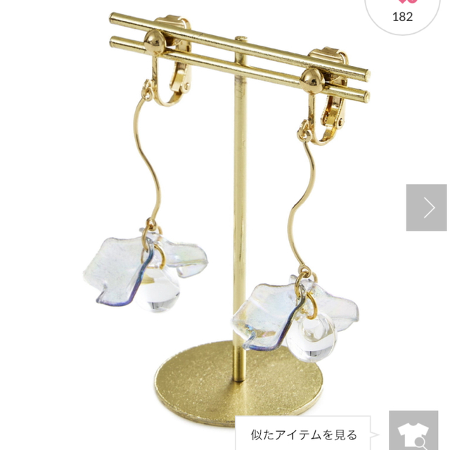 新品 クリア フラワー イヤリング ブルー ✨ レディースのアクセサリー(イヤリング)の商品写真