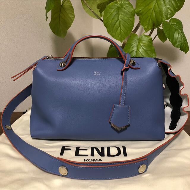 フェンディ【美品】フェンディ　バイザウェイ　ビジュー　ハンドバッグ　2Way ブルー