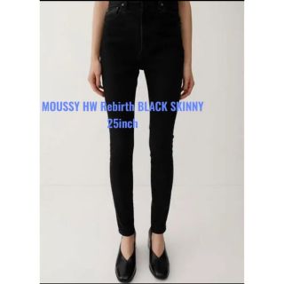 マウジー(moussy)の新品　MOUSSY HW Rebirth BLACK SKINNY 25inch(デニム/ジーンズ)