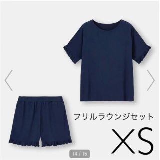 ジーユー(GU)のGU フリルラウンジセット(半袖&ショートパンツ) XS(ルームウェア)