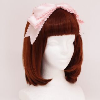 アマベル(Amavel)のAmavel　アマベル　フリルぱっちんリボンカチューシャ　pink　可愛い(カチューシャ)