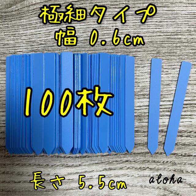 ブルー　多肉植物 アガベ サボテンに◎ 園芸用 ラベル ネームラベル 100枚 ハンドメイドのフラワー/ガーデン(その他)の商品写真