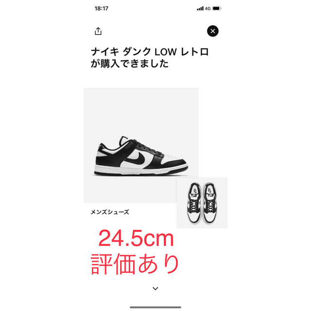NIKE(ナイキ)のNIKE DUNK LOW RETRO PANDA パンダ 24.5cm メンズの靴/シューズ(スニーカー)の商品写真