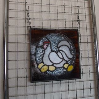 【送料無料】ステンドグラス 壁掛け ニワトリ 鶏 / ガラス工芸 