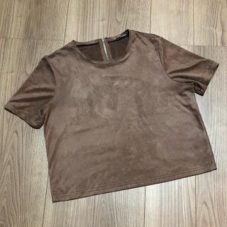 ザラ(ZARA)のZARA トップス　カットソー　ベロア　Lサイズ(カットソー(半袖/袖なし))